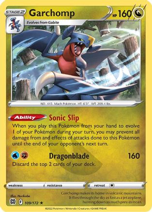 Garchomp 109 - Holofoil SWSH09 Brilliant Stars - Holo Rare