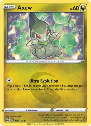 Axew 110 - Reverse Holofoil SWSH09 Brilliant Stars - Common