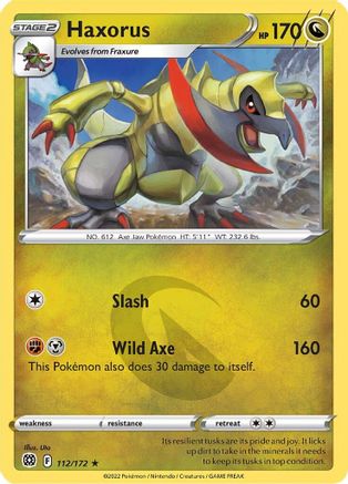 Haxorus 112 - Reverse Holofoil SWSH09 Brilliant Stars - Rare