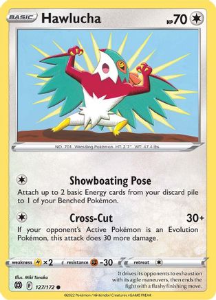 Hawlucha 127 - Reverse Holofoil SWSH09 Brilliant Stars - Common