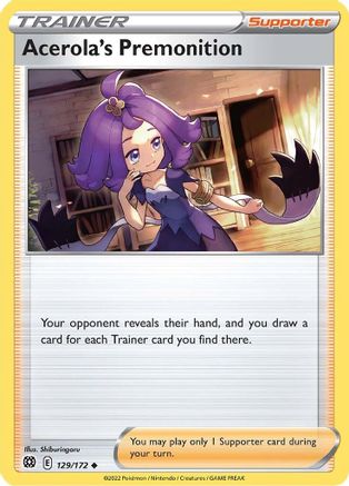 Acerola's Premonition 129 SWSH09 Brilliant Stars - Uncommon