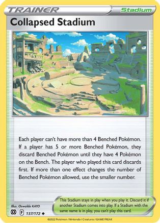 Collapsed Stadium 137 - Reverse Holofoil SWSH09 Brilliant Stars - Uncommon