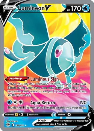Lumineon V (Full Art) 155 - Holofoil SWSH09 Brilliant Stars - Ultra Rare
