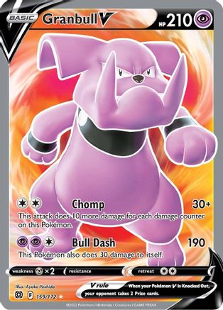 Granbull V (Full Art) 159 - Holofoil SWSH09 Brilliant Stars - Ultra Rare
