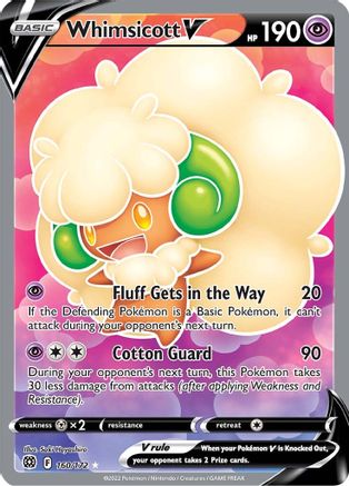 Whimsicott V (Full Art) 160 - Holofoil SWSH09 Brilliant Stars - Ultra Rare