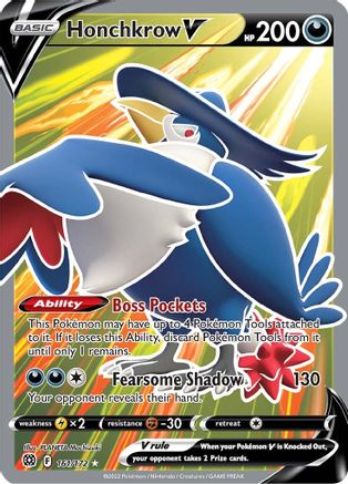 Honchkrow V (Full Art) 161 - Holofoil SWSH09 Brilliant Stars - Ultra Rare