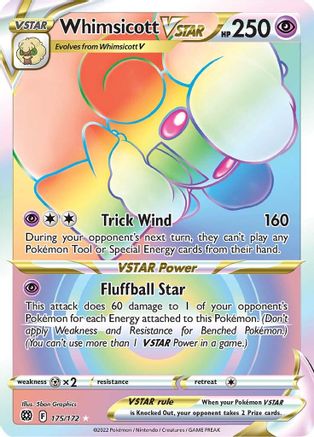 Whimsicott VSTAR (Secret) 175 - Holofoil SWSH09 Brilliant Stars - Secret Rare