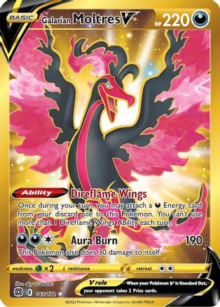Galarian Moltres V (Secret) 183 - Holofoil SWSH09 Brilliant Stars - Secret Rare