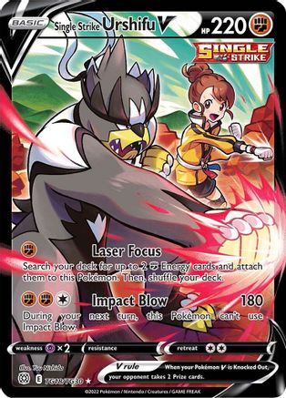 Single Strike Urshifu V TG18 - Holofoil SWSH09 Brilliant Stars Trainer Gallery - Ultra Rare