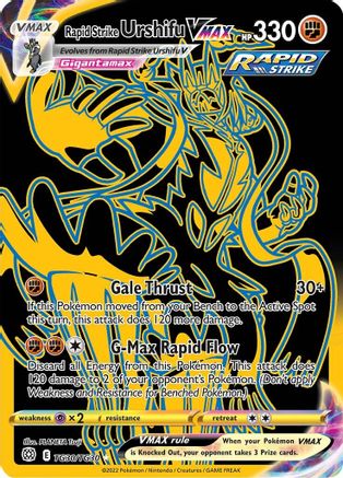 Rapid Strike Urshifu VMAX (Secret) TG30 - Holofoil SWSH09 Brilliant Stars Trainer Gallery - Ultra Rare