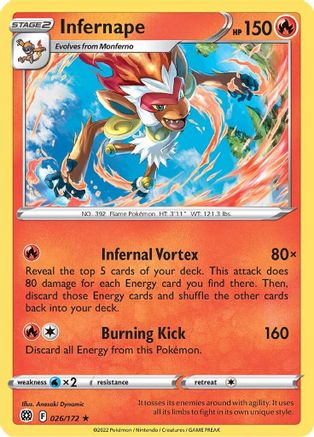Infernape 026/172 Deck Exclusives - Rare