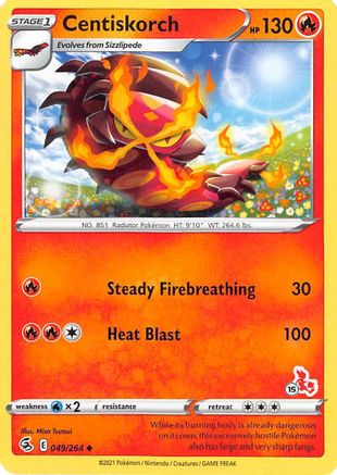 Centiskorch - 049/264 (#15 Cinderace Stamped)/264 Battle Academy 2022 - Promo