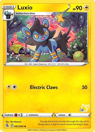 Luxio - 092/264 (#14 Pikachu Stamped)/264 Battle Academy 2022 - Promo