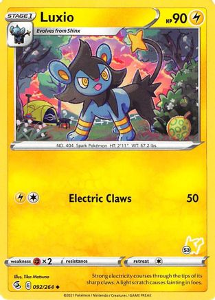Luxio - 092/264 (#53 Pikachu Stamped)/264 Battle Academy 2022 - Promo