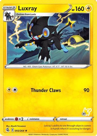 Luxray - 096/264 (#47 Pikachu Stamped)/264 Battle Academy 2022 - Promo
