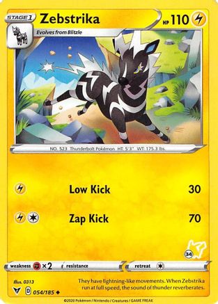Zebstrika - 054/185 (#34 Pikachu Stamped)/185 Battle Academy 2022 - Promo