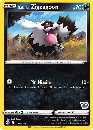 Galarian Zigzagoon (Eevee Stamped) 035/073 Battle Academy 2022 - Promo