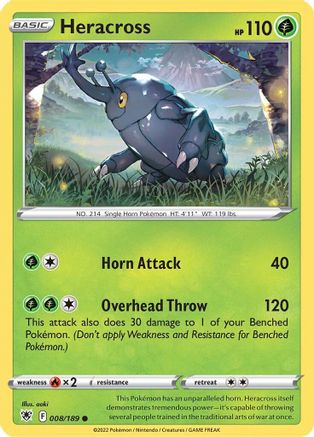 Heracross 008 - Reverse Holofoil SWSH10 Astral Radiance - Common