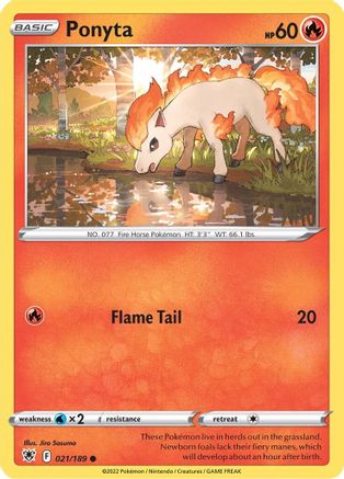 Ponyta 021 - Reverse Holofoil SWSH10 Astral Radiance - Common