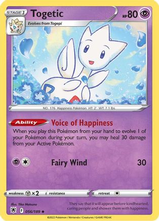 Togetic 056 - Reverse Holofoil SWSH10 Astral Radiance - Uncommon