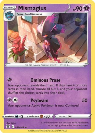 Mismagius 059 SWSH10 Astral Radiance - Rare