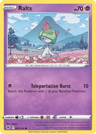 Ralts 060 SWSH10 Astral Radiance - Common