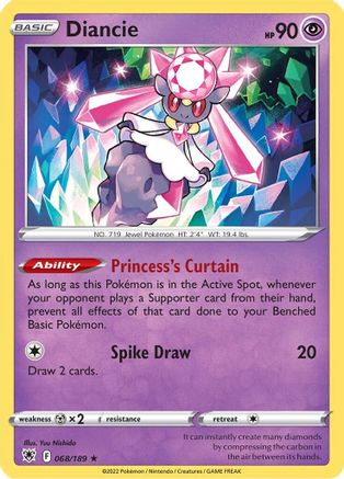 Diancie 068 - Holofoil SWSH10 Astral Radiance - Holo Rare