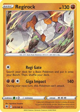 Regirock 075 SWSH10 Astral Radiance - Rare