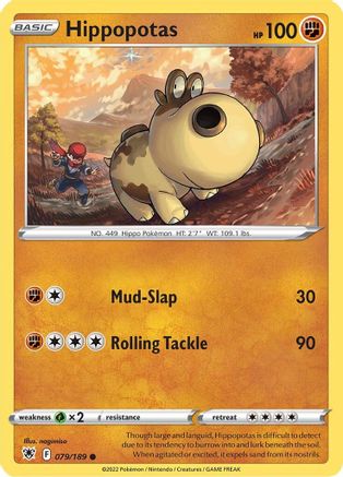 Hippopotas 079 - Reverse Holofoil SWSH10 Astral Radiance - Common
