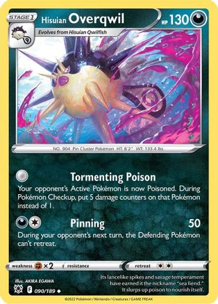 Hisuian Overqwil (90) (90) 090 - Reverse Holofoil SWSH10 Astral Radiance - Uncommon