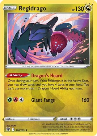 Regidrago 118 SWSH10 Astral Radiance - Rare