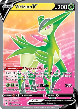 Virizion V (Full Art) 164 - Holofoil SWSH10 Astral Radiance - Ultra Rare