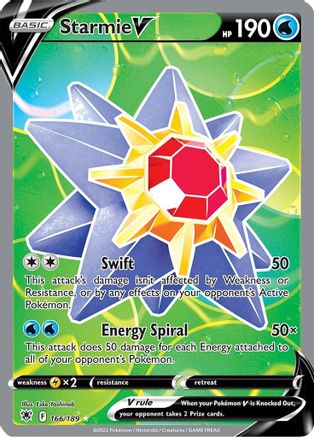 Starmie V (Full Art) 166 - Holofoil SWSH10 Astral Radiance - Ultra Rare
