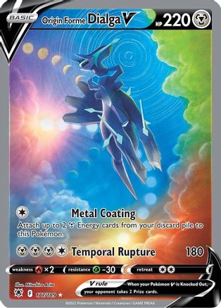Origin Forme Dialga V (Alternate Full Art) 177 - Holofoil SWSH10 Astral Radiance - Ultra Rare