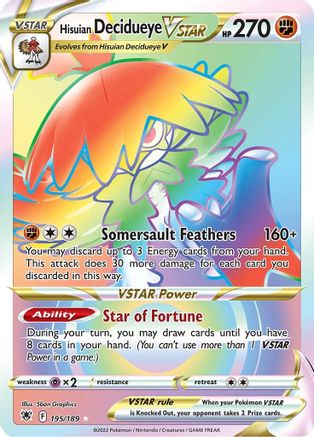 Hisuian Decidueye VSTAR (Secret) 195 - Holofoil SWSH10 Astral Radiance - Secret Rare