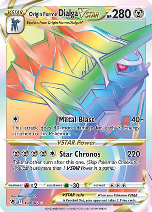 Origin Forme Dialga VSTAR (Secret) 198/189 - Holofoil SWSH10 Astral Radiance - Secret Rare