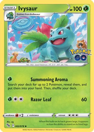 Ivysaur 002 - Reverse Holofoil Pokemon GO - Uncommon