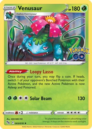 Venusaur 003 - Holofoil Pokemon GO - Holo Rare