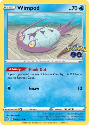 Wimpod 025 - Reverse Holofoil Pokemon GO - Common
