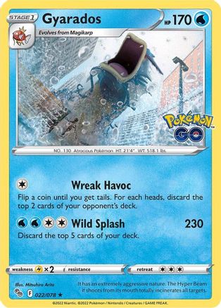 Gyarados 022 - Reverse Holofoil Pokemon GO - Holo Rare
