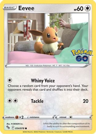 Eevee 054 - Reverse Holofoil Pokemon GO - Common