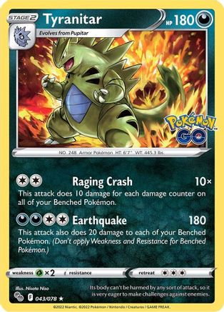 Tyranitar 043 - Holofoil Pokemon GO - Holo Rare