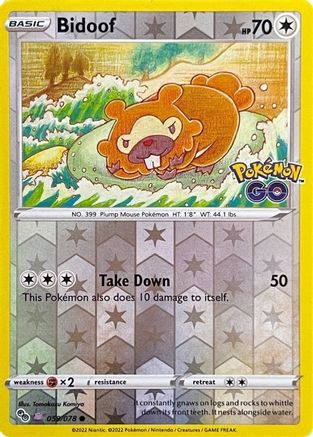 Bidoof (Peelable Ditto) 059 - Reverse Holofoil Pokemon GO - Common