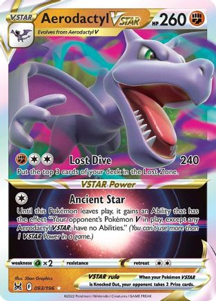 Aerodactyl VSTAR 093 - Holofoil SWSH11 Lost Origin - Ultra Rare