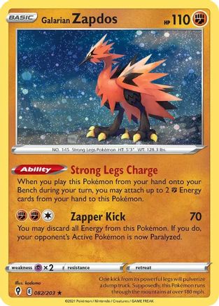 Galarian Zapdos (Cosmos Holo) 082/203 Miscellaneous Cards & Products - Promo