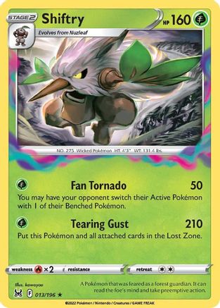 Shiftry 013 - Reverse Holofoil SWSH11 Lost Origin - Holo Rare