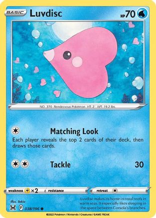 Luvdisc 038 - Reverse Holofoil SWSH11 Lost Origin - Common