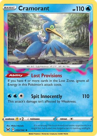 Cramorant 050 - Reverse Holofoil SWSH11 Lost Origin - Rare