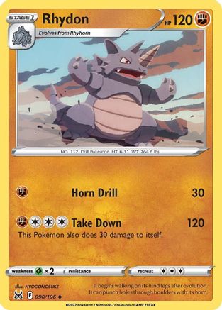 Rhydon 090 SWSH11 Lost Origin - Uncommon