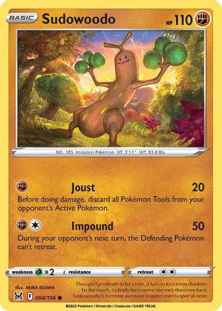 Sudowoodo 094 - Reverse Holofoil SWSH11 Lost Origin - Common